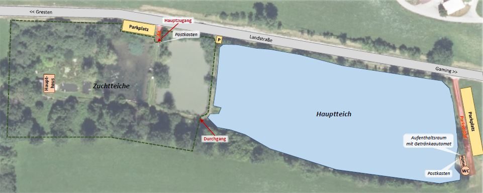 Übersicht Teichanlage Übersicht über die Teichanlage Brettl Teiche